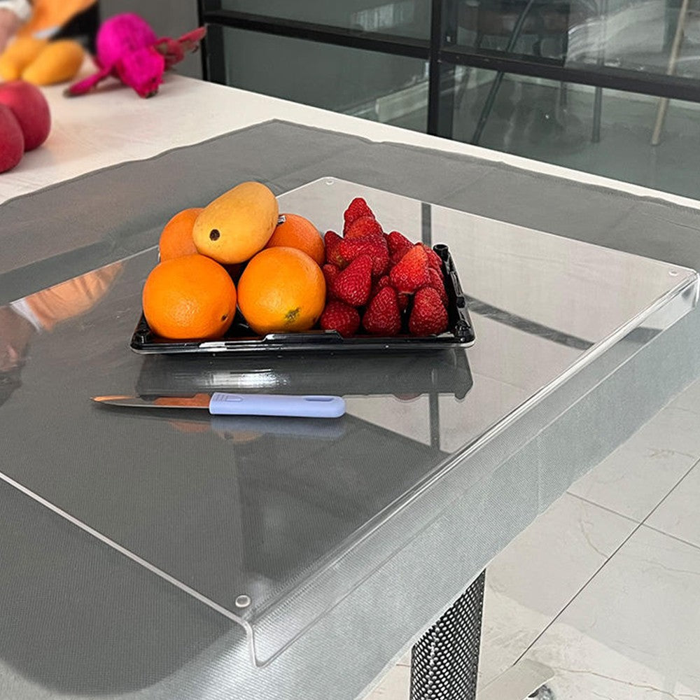 45x40cm Clear Acrylic Cutting Board Non-Slip Chopping Board Countertop Protector with Lip Edge