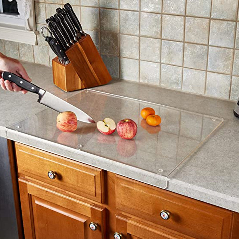60x45cm Clear Acrylic Cutting Board Non-Slip Chopping Board Countertop Protector with Lip Edge