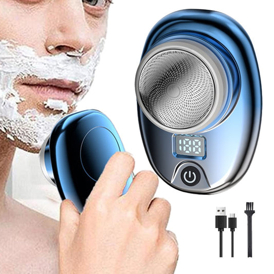 Mini Electric Shaver Rechargeable Shaver Portable Electric Razor Shaver Blue