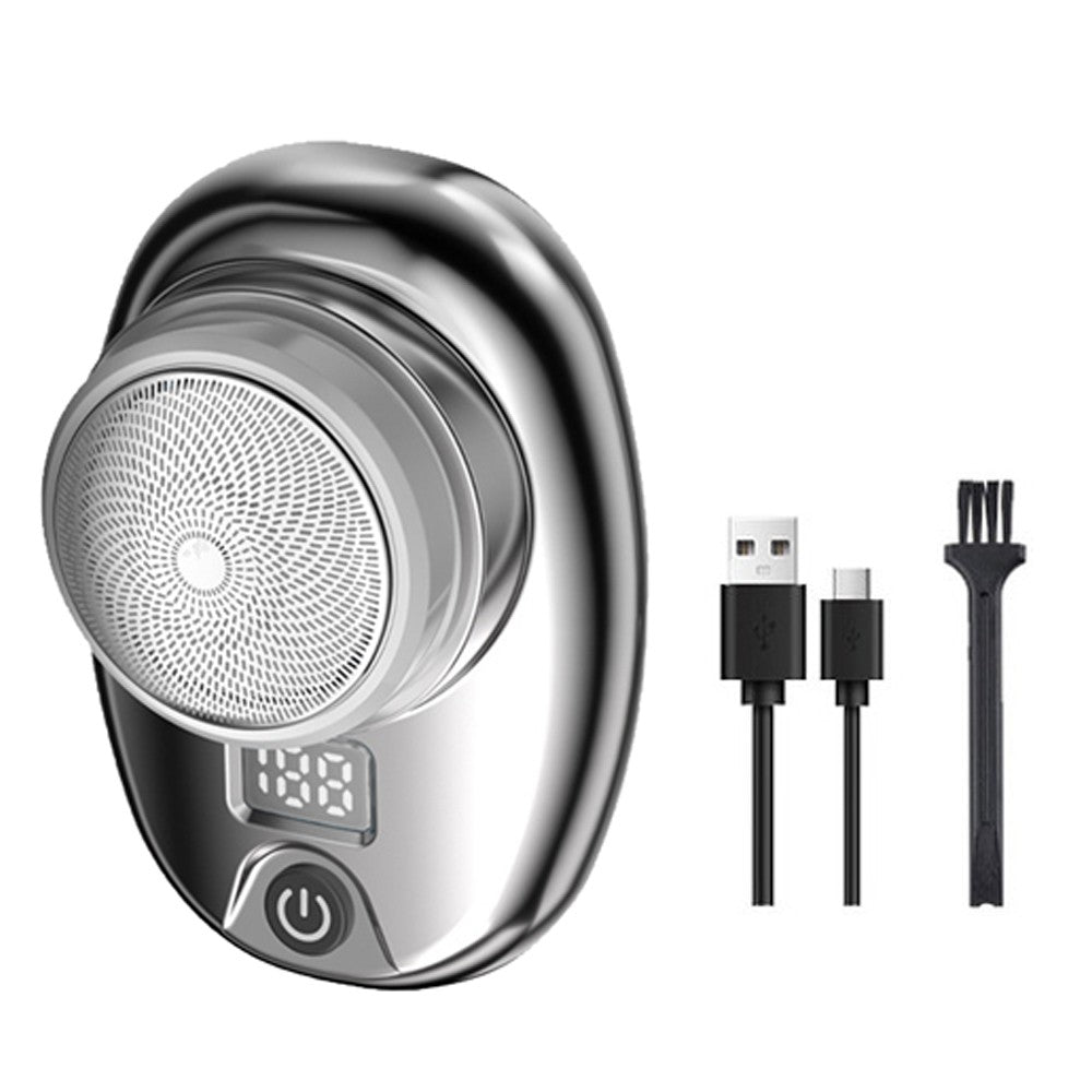 Mini Electric Shaver Rechargeable Shaver Portable Electric Razor Shaver Silver