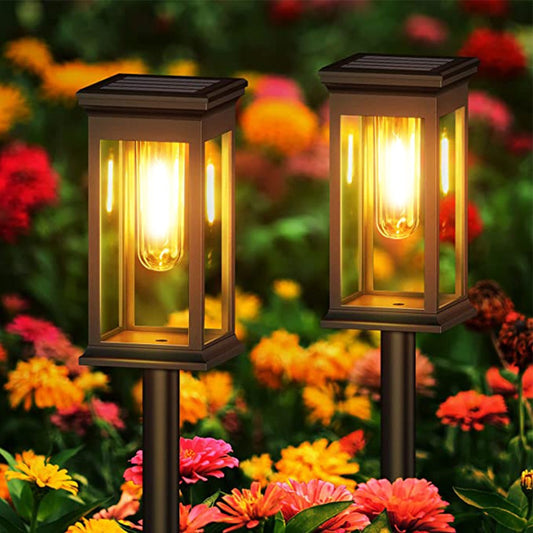 4Pcs Solar Pathway Lights Outdoor Garden Walkway Lights Yard Landscape Lamp