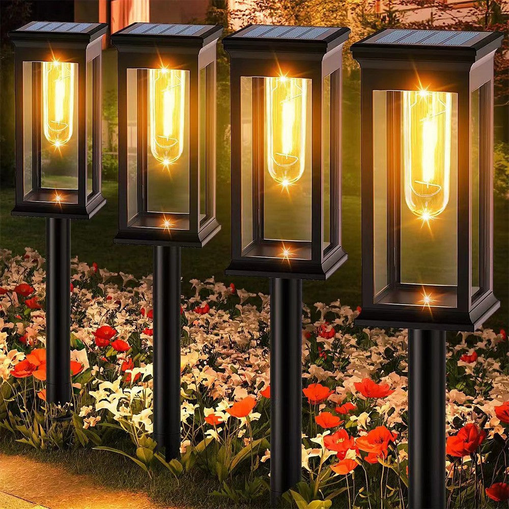4Pcs Solar Pathway Lights Outdoor Garden Walkway Lights Yard Landscape Lamp