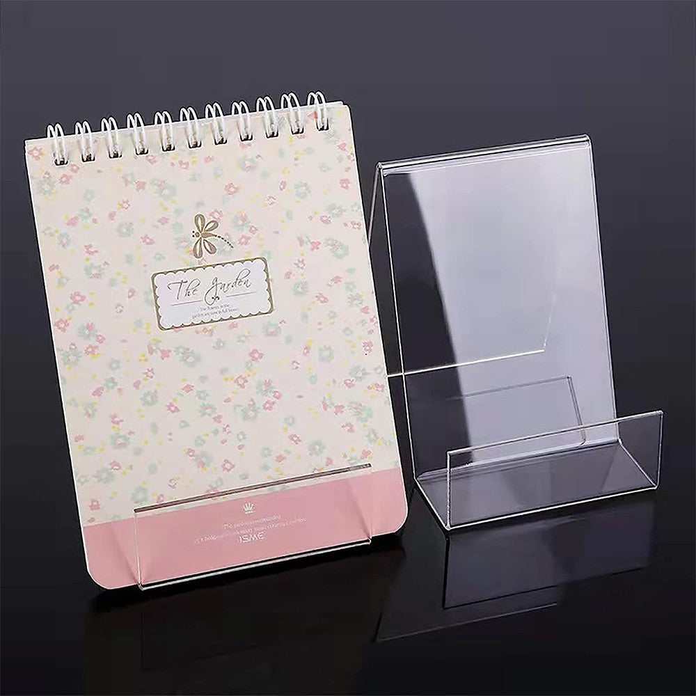 5Pcs Clear Acrylic Book Stand with Ledge Picture Display Easel CDs Phone Holder