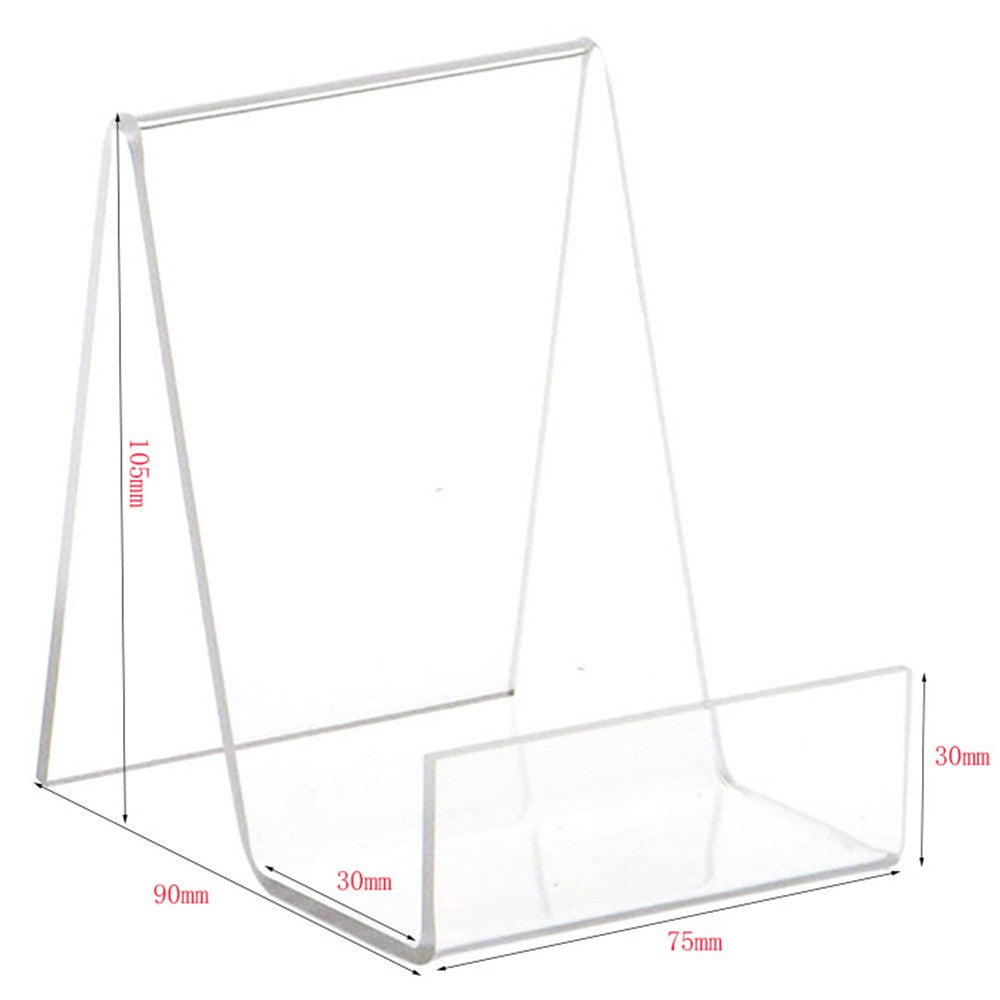 5Pcs Clear Acrylic Book Stand with Ledge Picture Display Easel CDs Phone Holder