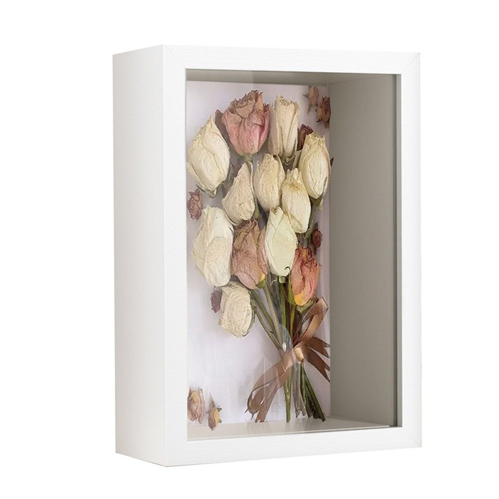 Rectangle Shadow Box Picture Frame 3D Display Case for Bouquets Pictures Medals