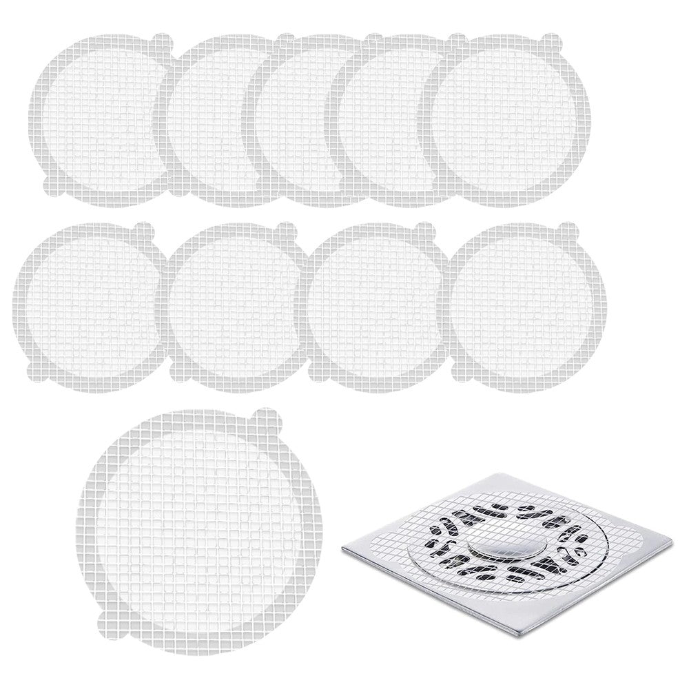 10Pcs Round Disposable Drain Hair Catcher Self-adhesive Mesh Stickers for Shower Drain Cover