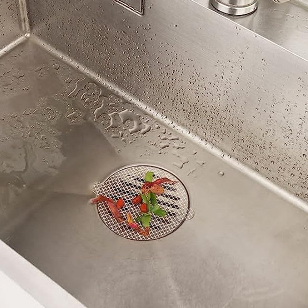 10Pcs Round Disposable Drain Hair Catcher Self-adhesive Mesh Stickers for Shower Drain Cover