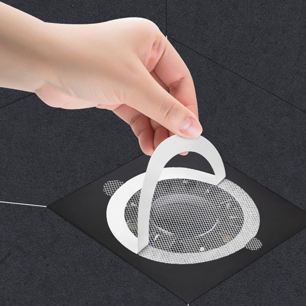 20Pcs Round Disposable Drain Hair Catcher Self-adhesive Mesh Stickers for Shower Drain Cover