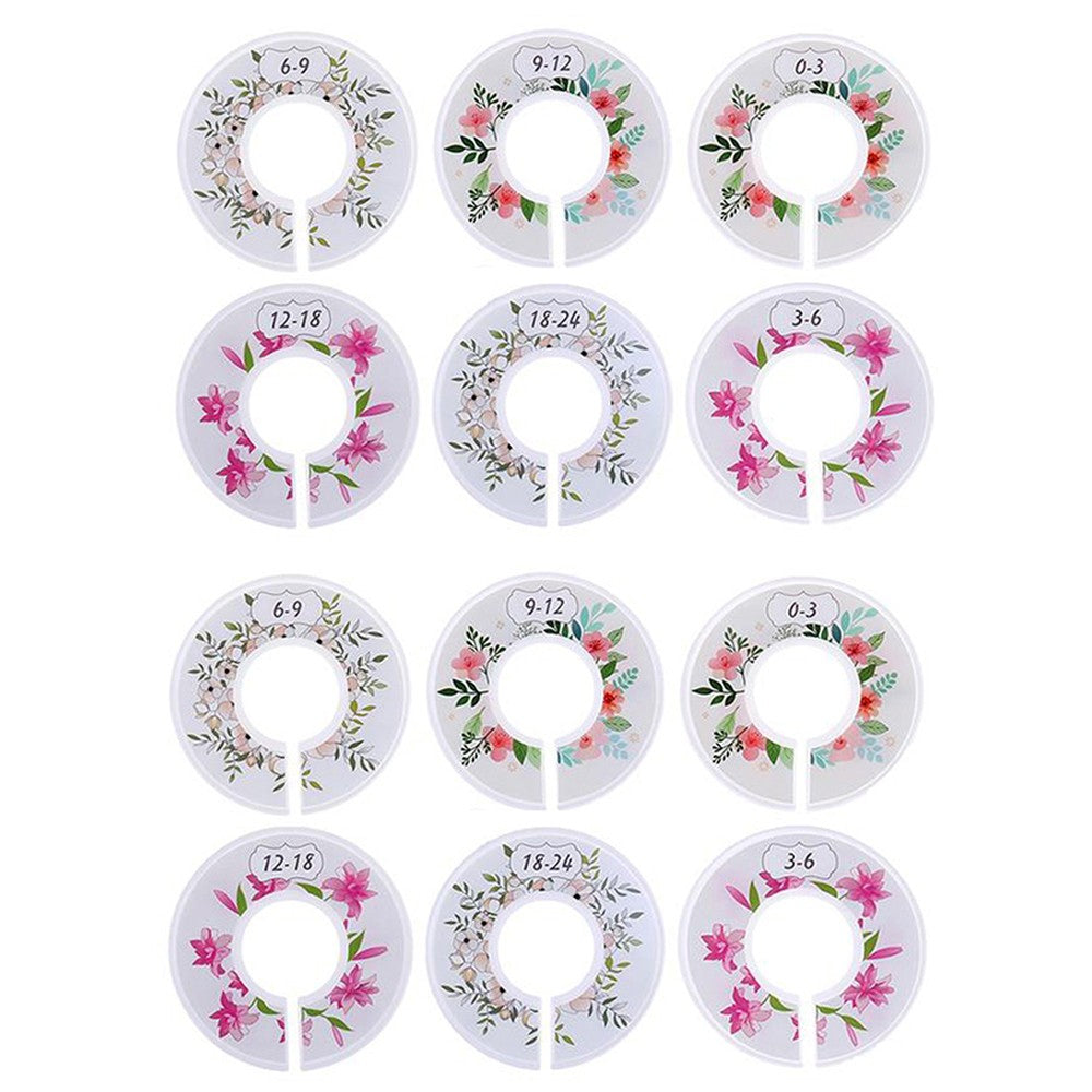 2 X Set of 6Pcs Unisex Round Closet Hangers Dividers Wardrobe Clothing Rack Size Dividers