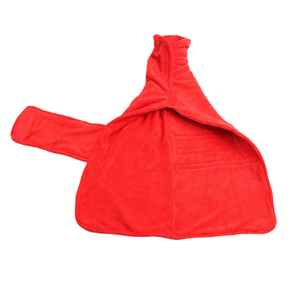 Dog Drying Coat Microfibre Pet Bathrobe Pet Cat Fast Drying Towel Red S