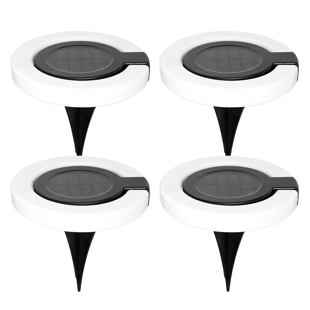 4Pcs 17LEDs Solar Power Ground Lights Outdoor Buried Garden Lawn Path Lamps Warm Light