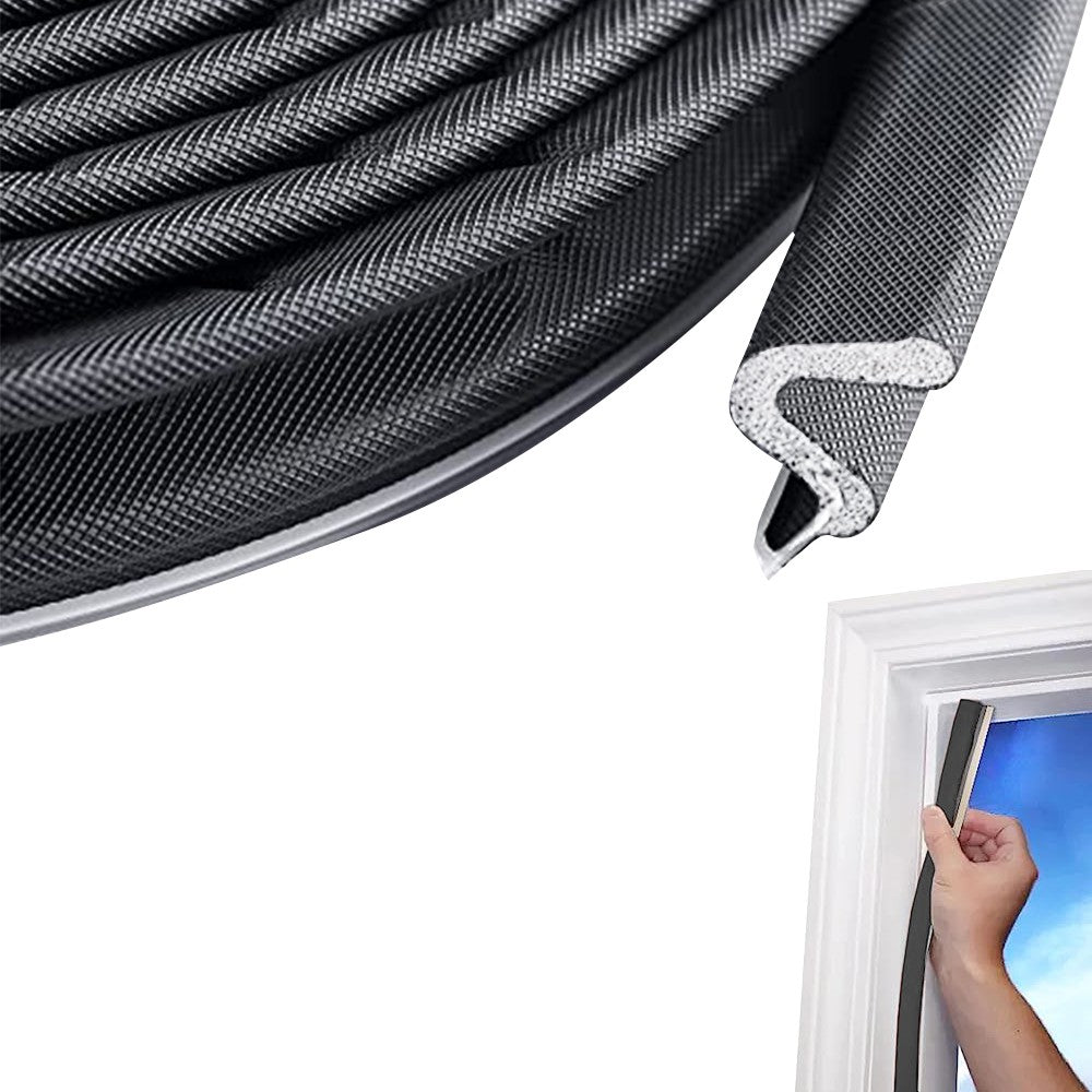 12M V Shaped Door Weather Stripping Door Window Soundproof Foam Seal Strip Black