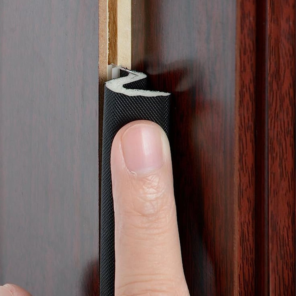 6M V Shaped Door Weather Stripping Door Window Soundproof Foam Seal Strip Black