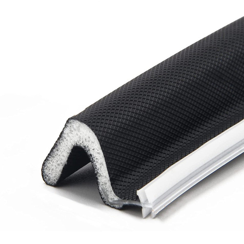 12M V Shaped Door Weather Stripping Door Window Soundproof Foam Seal Strip Black