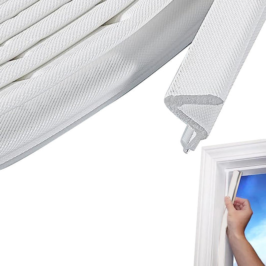12M V Shaped Door Weather Stripping Door Window Soundproof Foam Seal Strip White