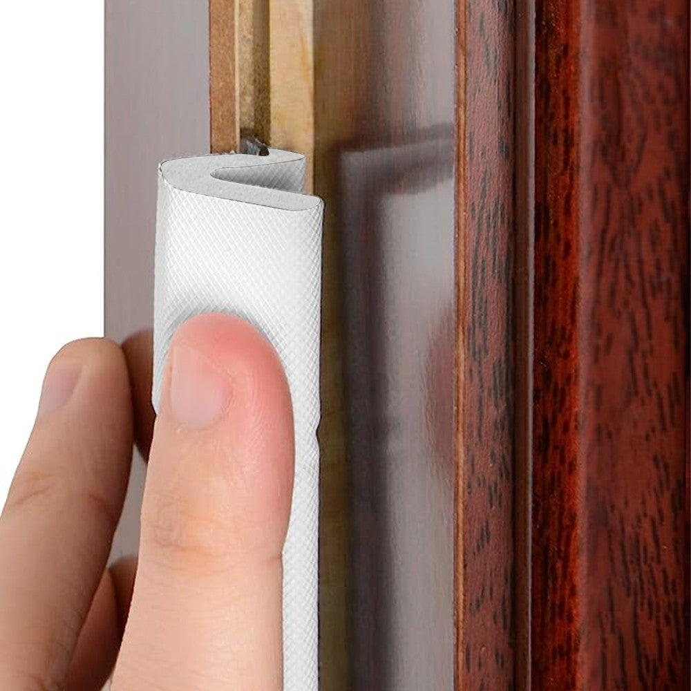 12M V Shaped Door Weather Stripping Door Window Soundproof Foam Seal Strip White