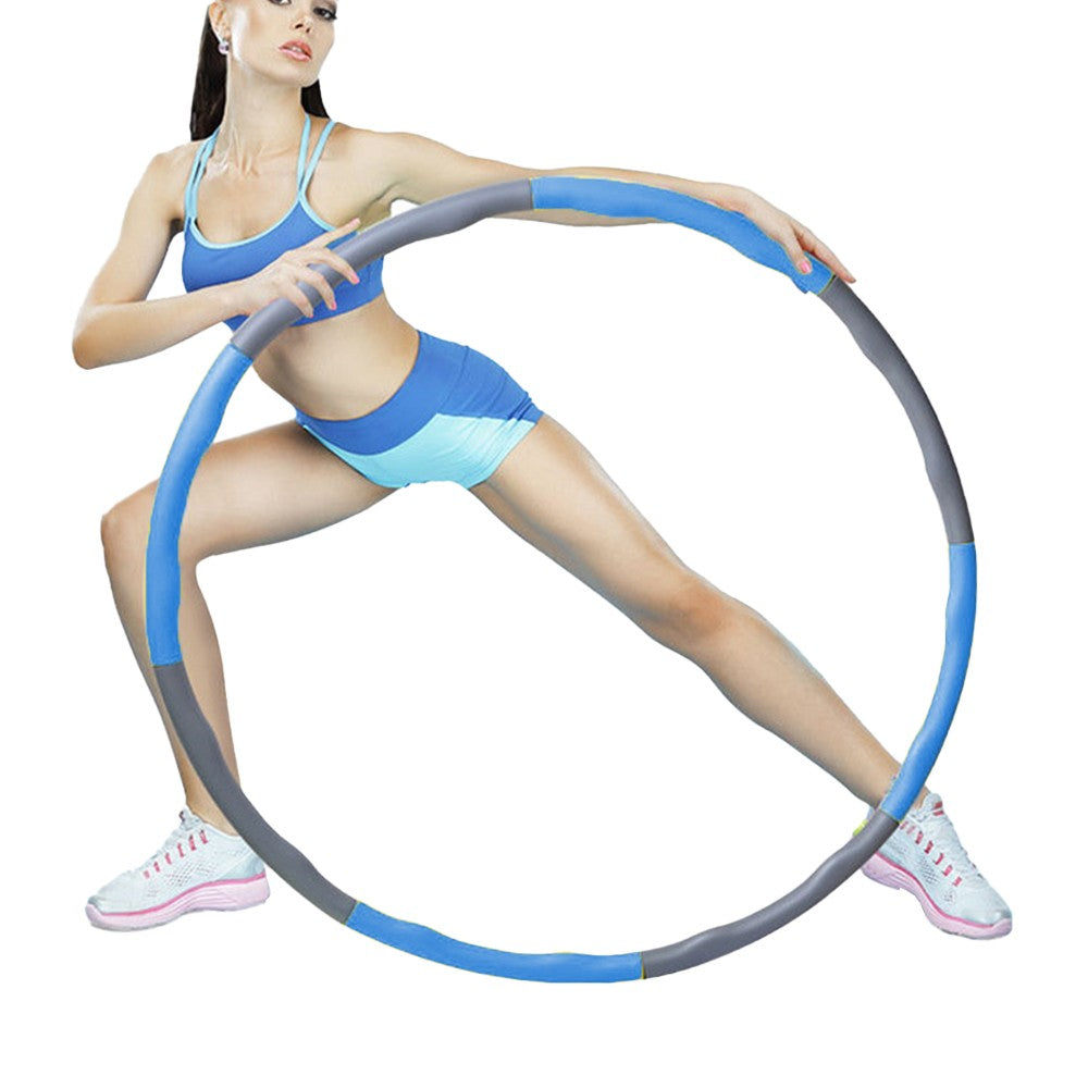 95cm Detachable Exercise Hula Hoop Foam Padded Waist Fitness Hula Hoop Blue