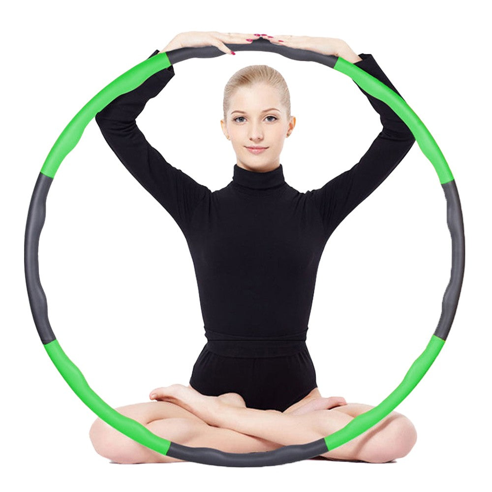 95cm Detachable Exercise Hula Hoop Foam Padded Waist Fitness Hula Hoop Green