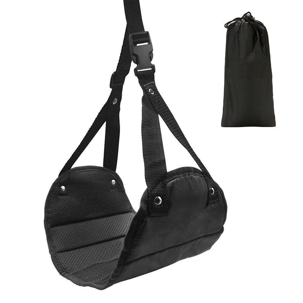 1Pc Airplane Footrest Travel Foot Rest Hammock Leg Rest Travel Accessories with Storage Bag Black