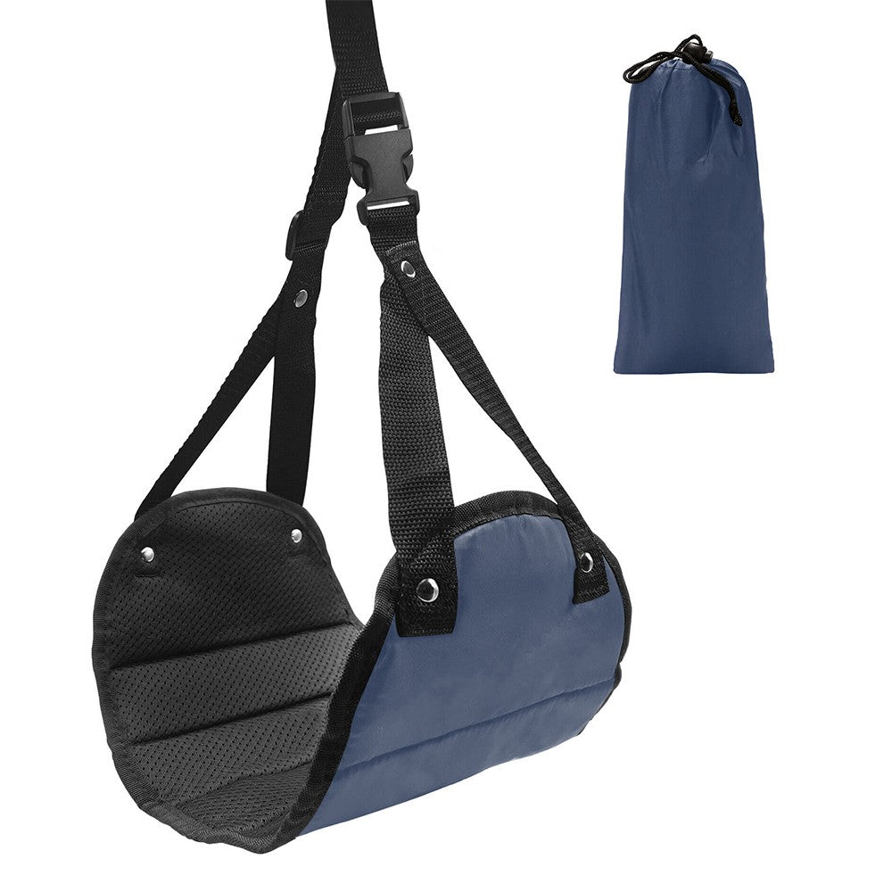 1Pc Airplane Footrest Travel Foot Rest Hammock Leg Rest Travel Accessories with Storage Bag Blue