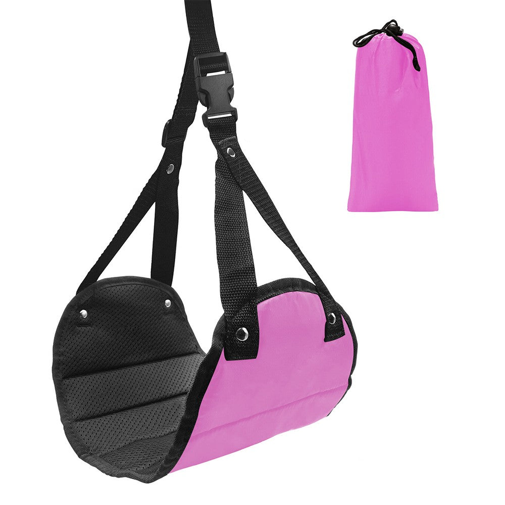 1Pc Airplane Footrest Travel Foot Rest Hammock Leg Rest Travel Accessories with Storage Bag Rose Red