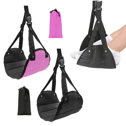 2Pcs Airplane Footrest Travel Foot Rest Hammock Leg Rest Travel Accessories with Storage Bag