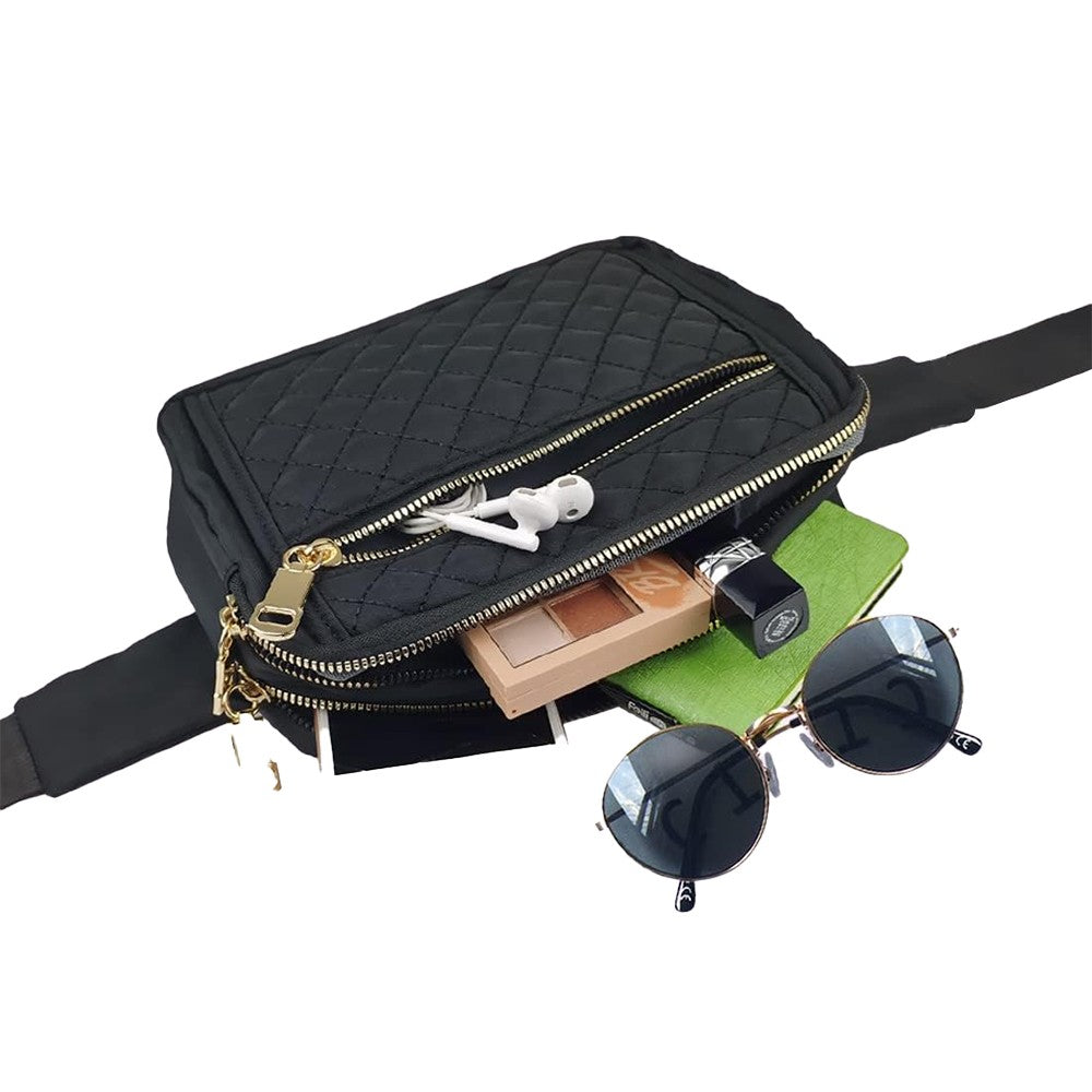 Women Fanny Pack Running Waist Bag Travel Crossbody Bag Black