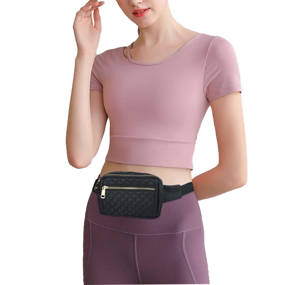 Women Fanny Pack Running Waist Bag Travel Crossbody Bag Black