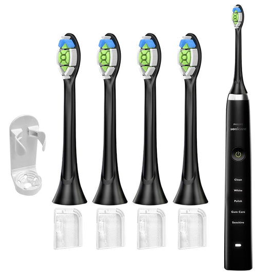 4Pcs Non-brand Electric Toothbrush Replacement Heads Compatible with Philips Black