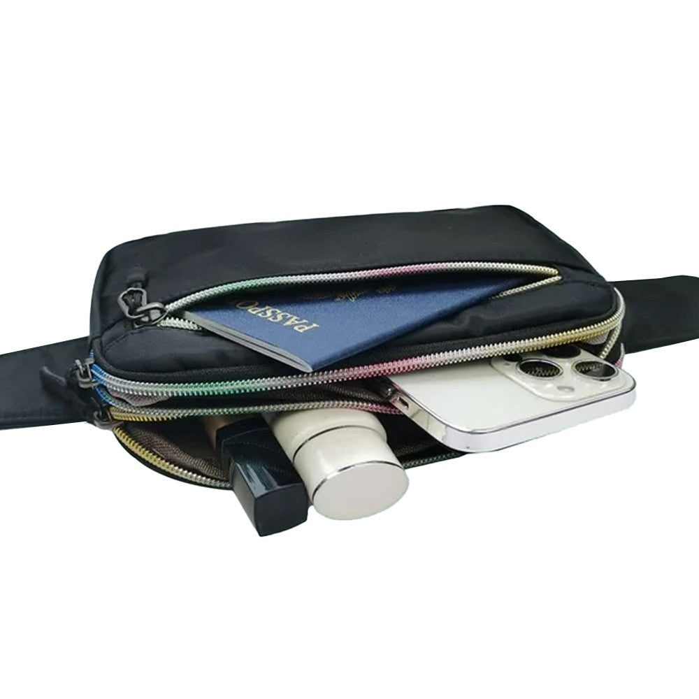 Black Fanny Pack Fashion Waist Bag Chest Bag Crossbody Belt Bag Bum Bags