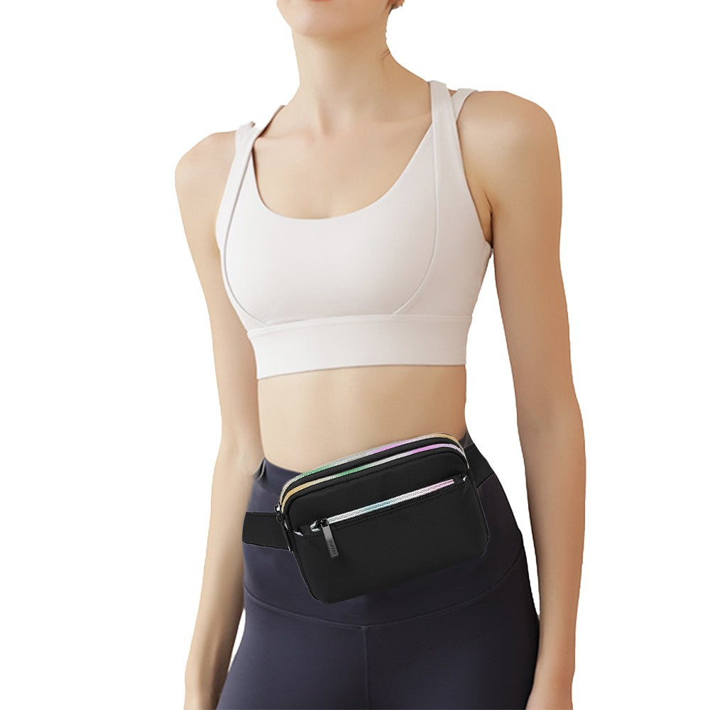 Black Fanny Pack Fashion Waist Bag Chest Bag Crossbody Belt Bag Bum Bags
