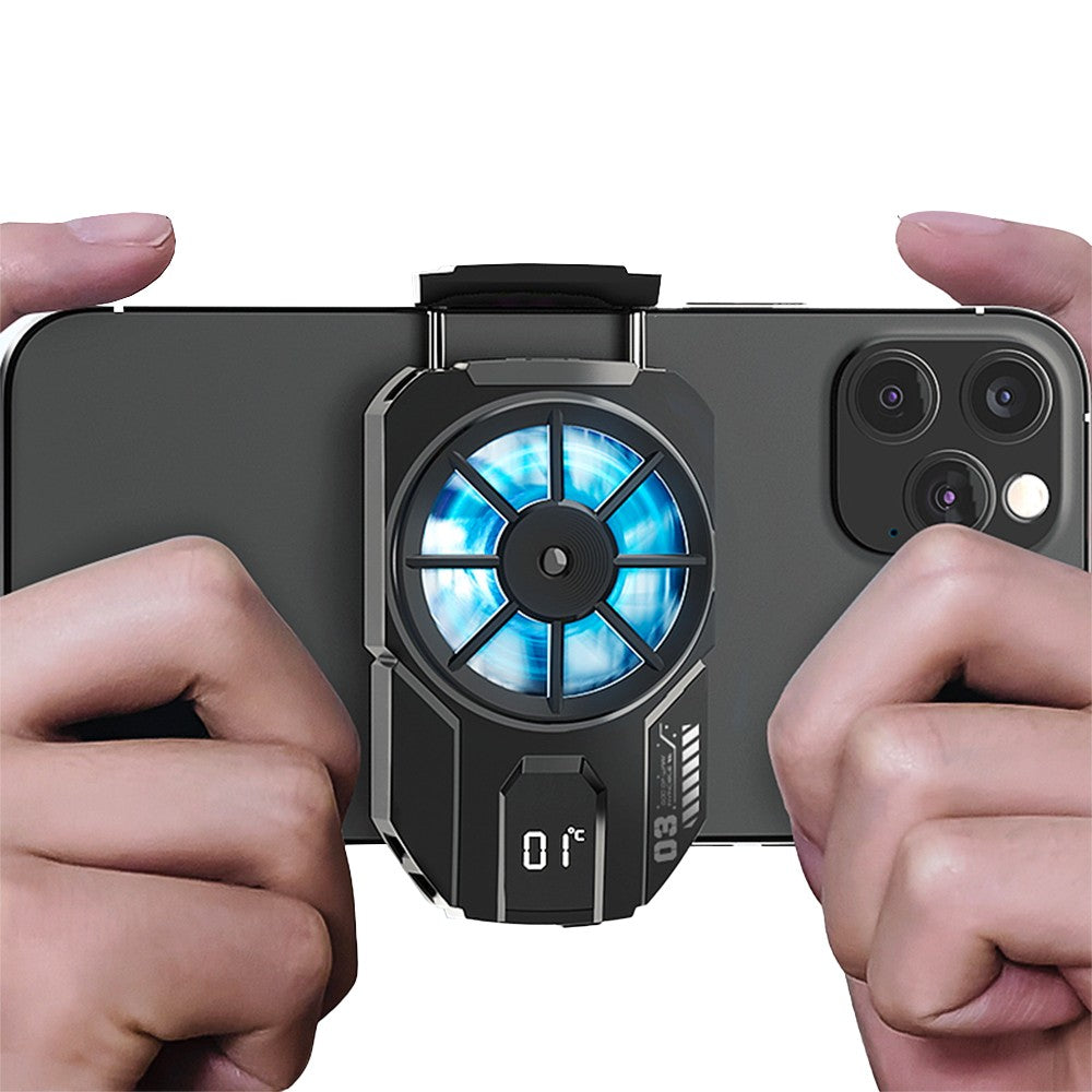 Mobile Phone Cooler Cellphone Radiator Cooling Fan with Temperature Display