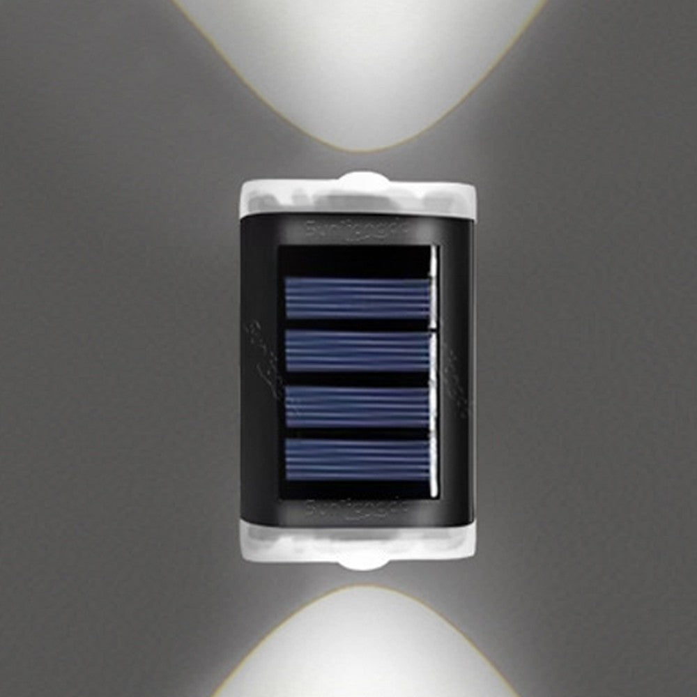 4Pcs Solar Powered Wall Lights Outdoor Garden Fence Lights Landscape Lamp White Lights