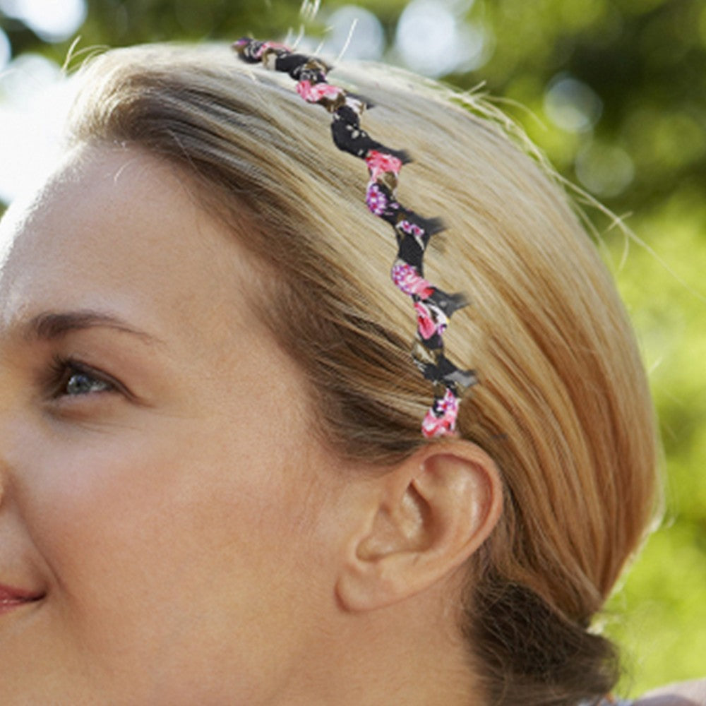 12Pcs Zigzag Shark Tooth Hair Headbands Hair Comb Wrapped Cloth Random Styles