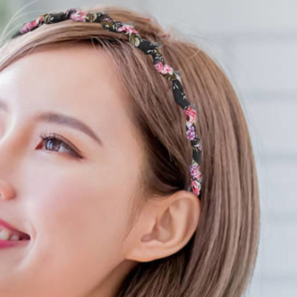 6Pcs Zigzag Shark Tooth Hair Headbands Hair Comb Wrapped Cloth Random Styles