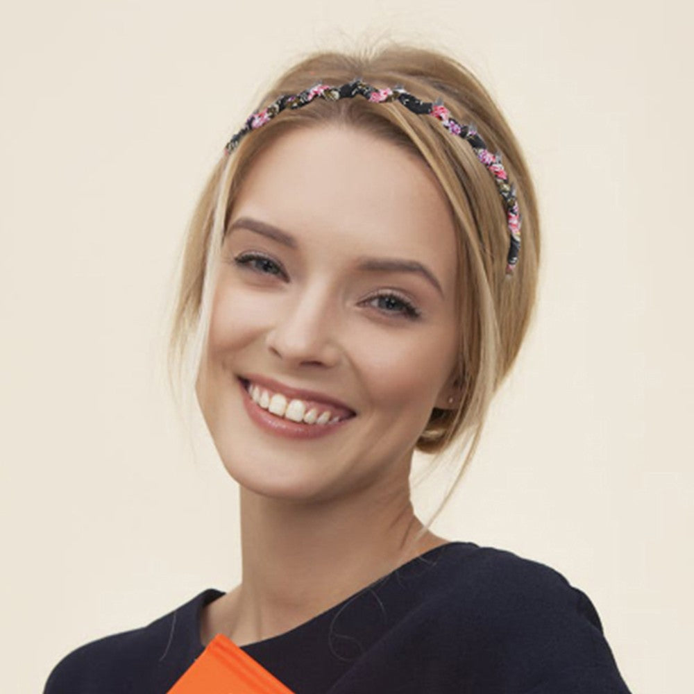 6Pcs Zigzag Shark Tooth Hair Headbands Hair Comb Wrapped Cloth Random Styles