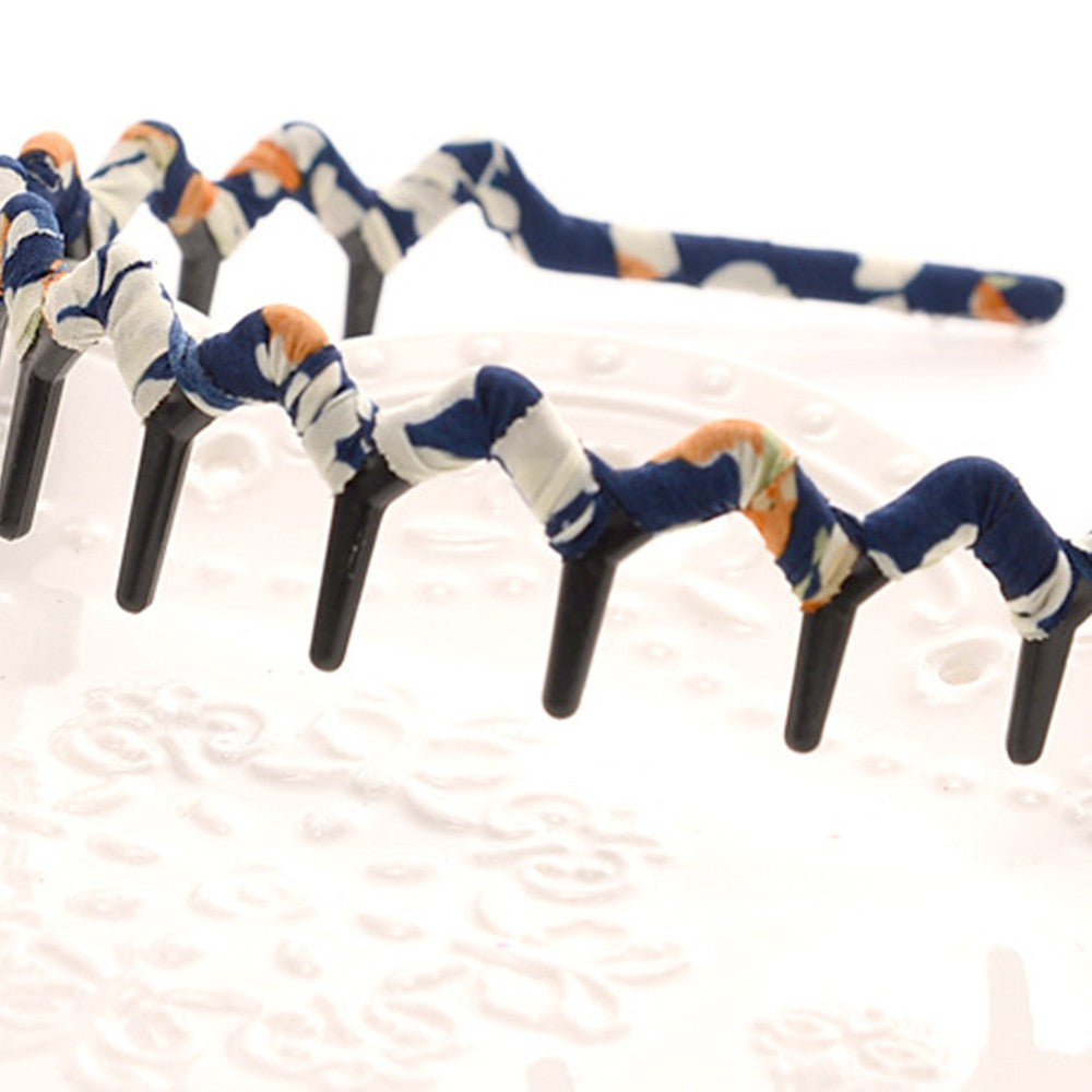 12Pcs Zigzag Shark Tooth Hair Headbands Hair Comb Wrapped Cloth Random Styles