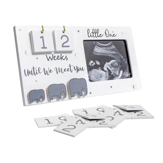 1 Set of Baby Sonogram Picture Frame Pregnancy Announcement Photo Frame with Baby Countdown Weeks