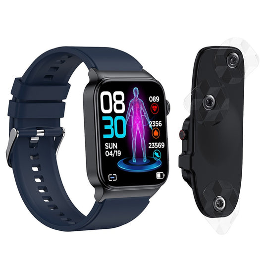 Bluetooth Smart Watch Sport Watch Blood Glucose ECG Monitoring Watch Dark Blue