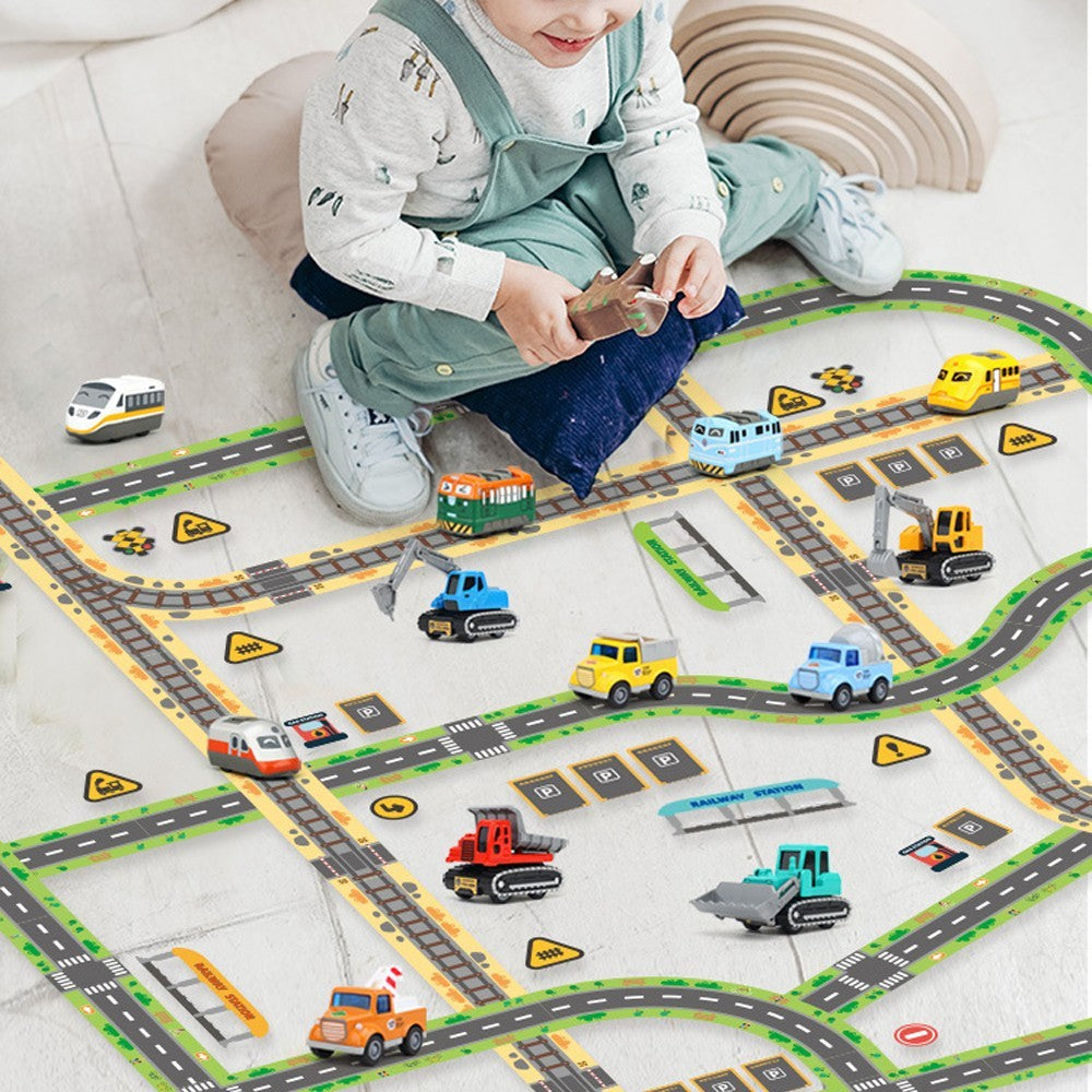 1 X Road Tape and Stickers Set with Traffic Signs for Kids Toy Cars and Trains