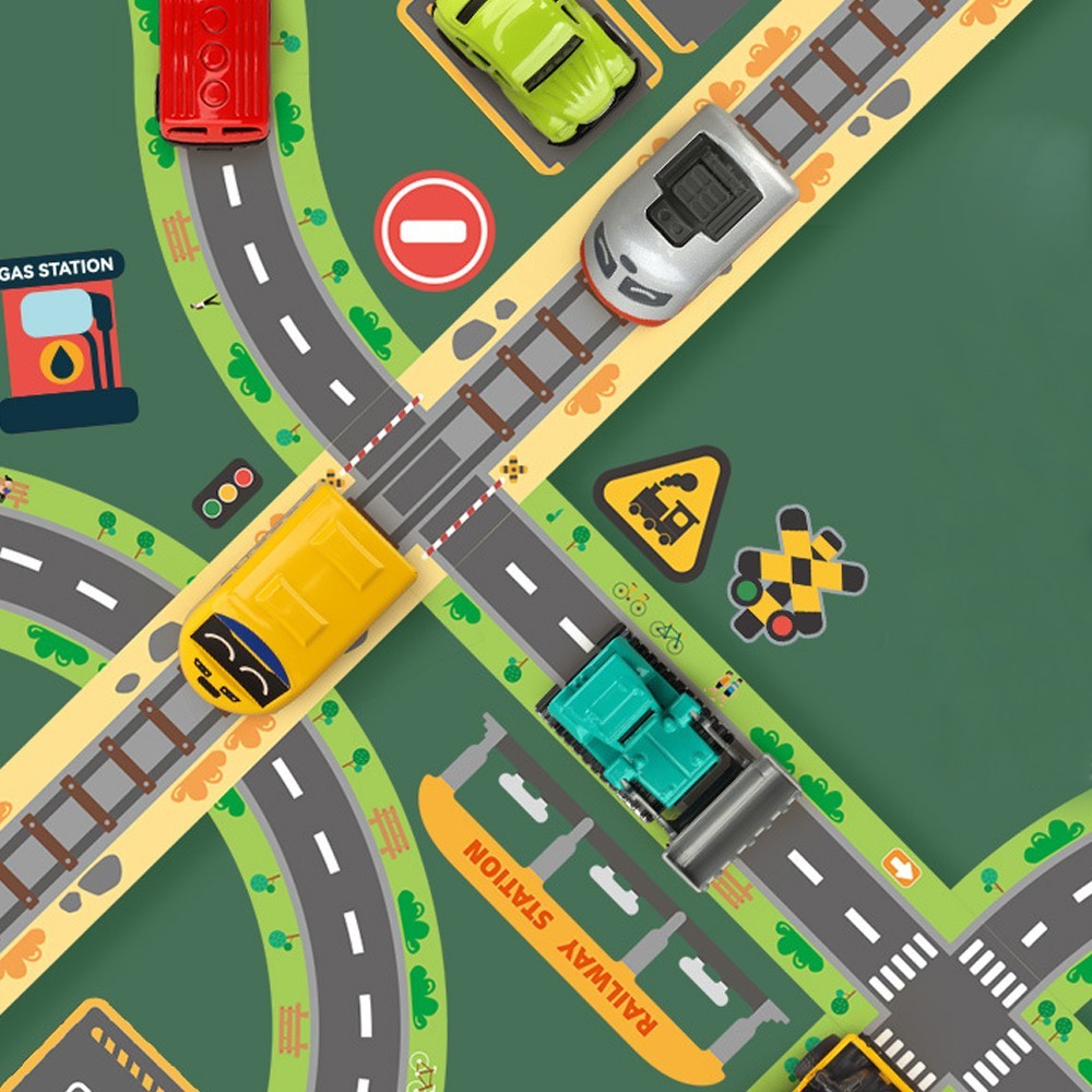 2 X Road Tape and Stickers Set with Traffic Signs for Kids Toy Cars and Trains