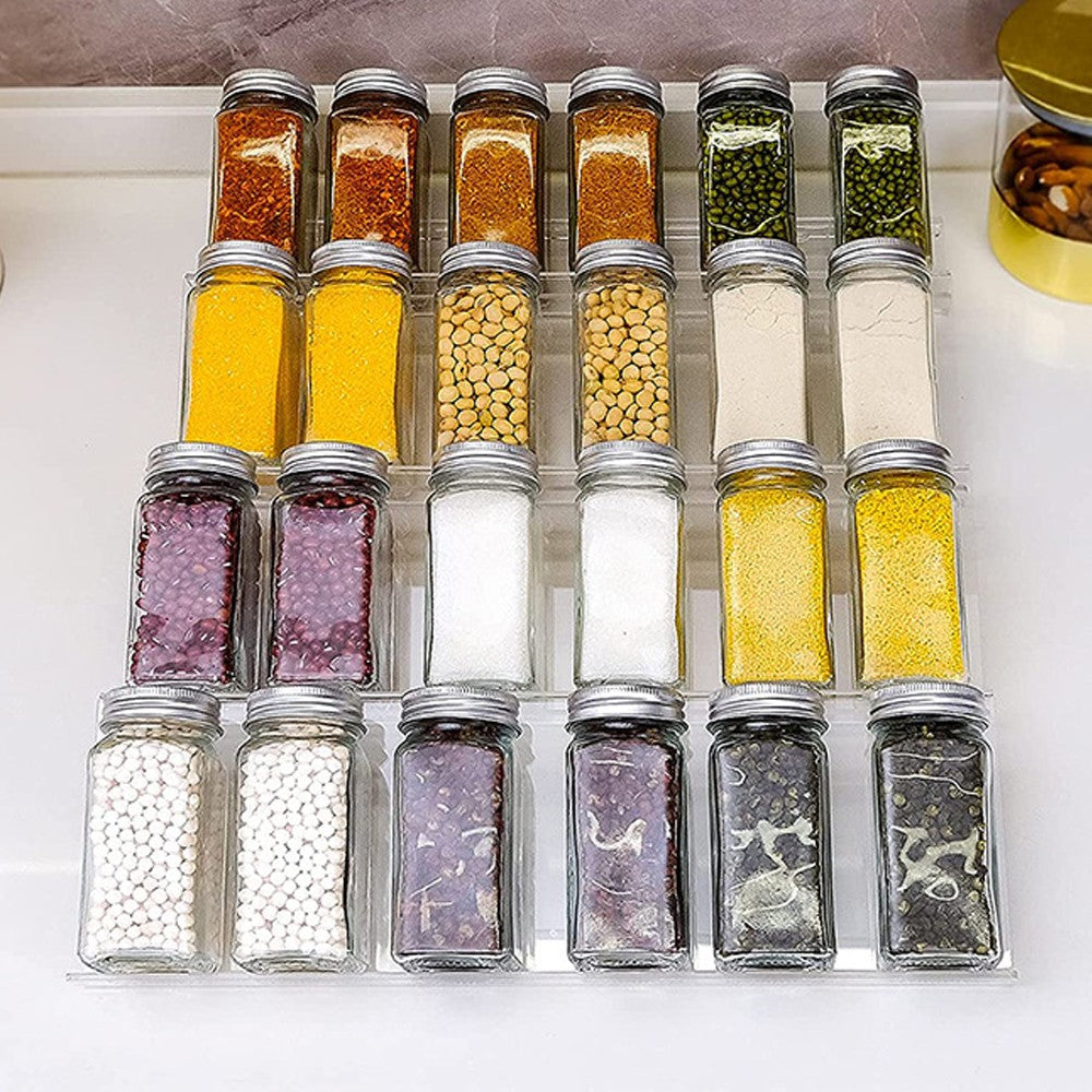4-Tier Kitchen Spice Drawer Organizer Seasoning Jars Drawers Insert Spice Rack Tray