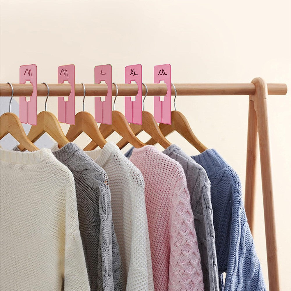 20Pcs Closet Rack Dividers Reusable Wardrobe Clothing Hanger Dividers Pink