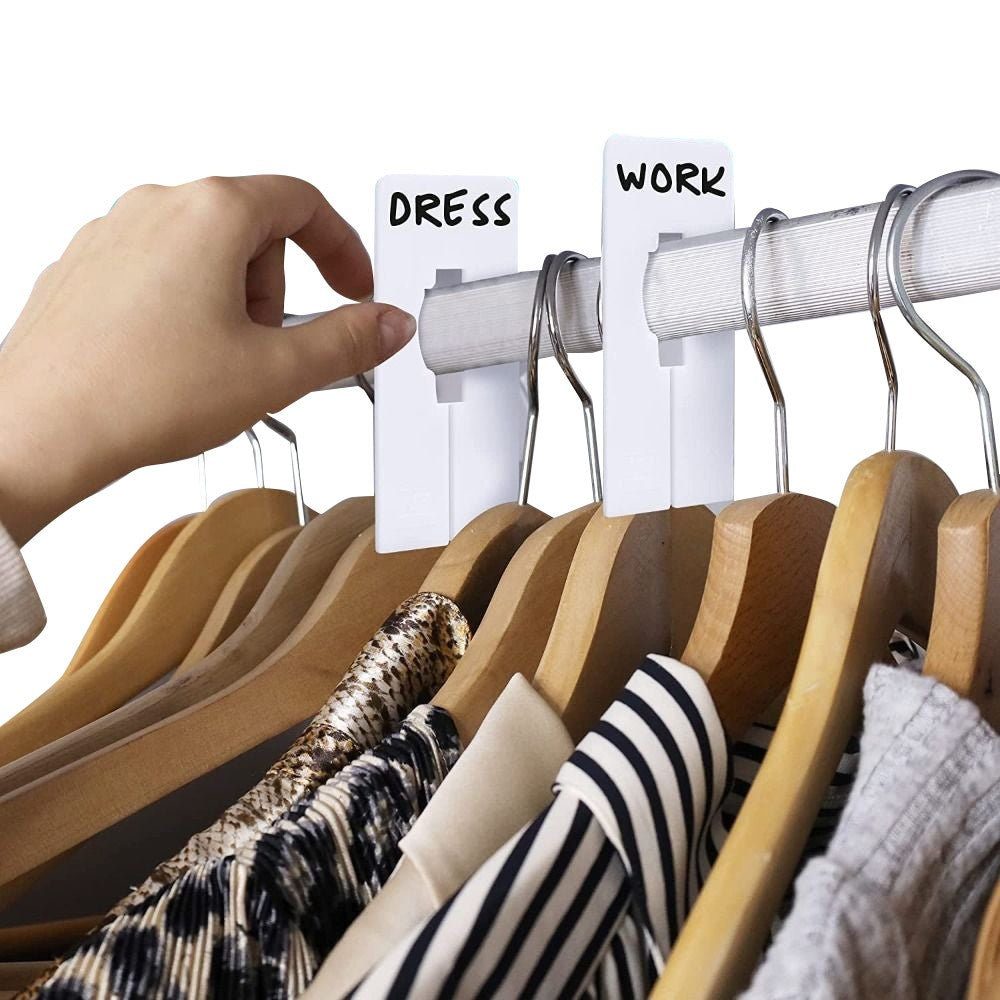 20Pcs Closet Rack Dividers Reusable Wardrobe Clothing Hanger Dividers White