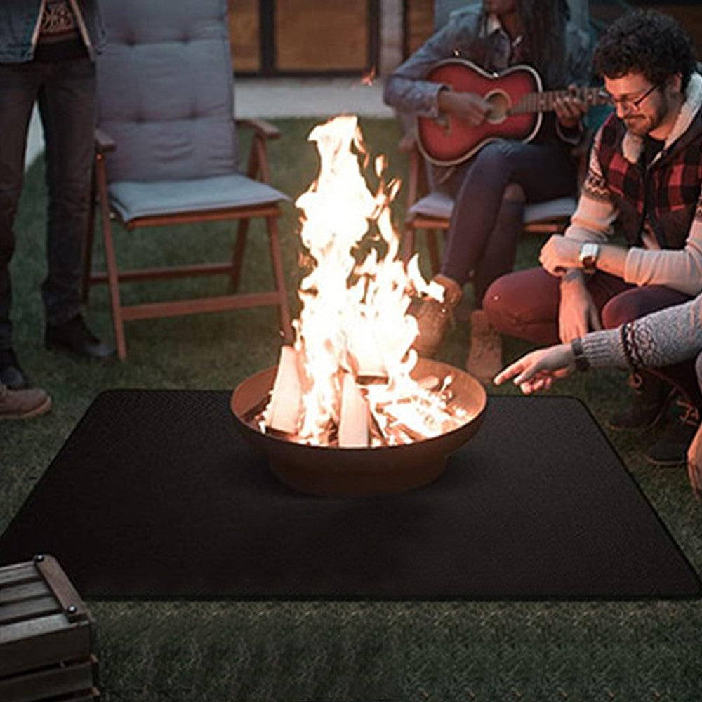 165x99cm Under BBQ Grill Mat Fireproof Fire Pit Mat Fireplace Mat Patio Protector Mat
