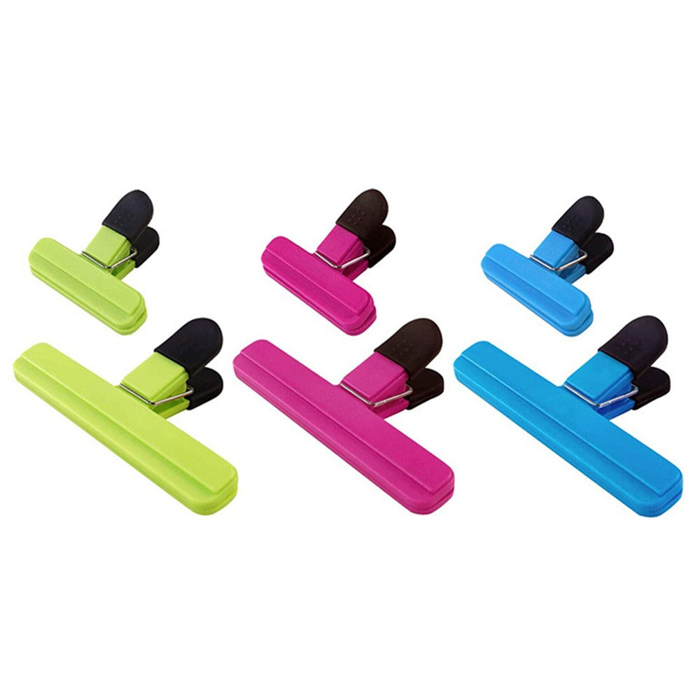 6Pcs Sealing Chip Clips Snack Food Bag Clips Plastic Seal Grip Random Color