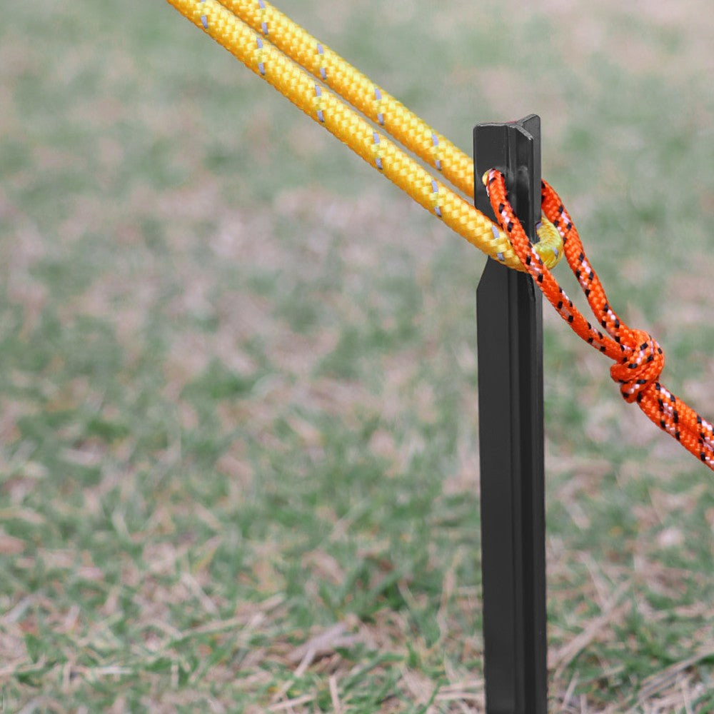 8Pcs 18cm Aluminum Alloy Tent Stakes Outdoor Camping Tent Peg Tent Spikes Black