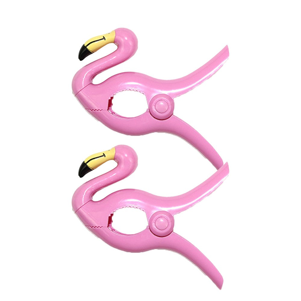 2Pcs Pink Flamingo Beach Towel Clip for Beach Chairs Plastic Towel Holder Clothes Pegs