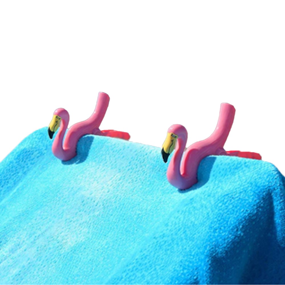 2Pcs Pink Flamingo Beach Towel Clip for Beach Chairs Plastic Towel Holder Clothes Pegs