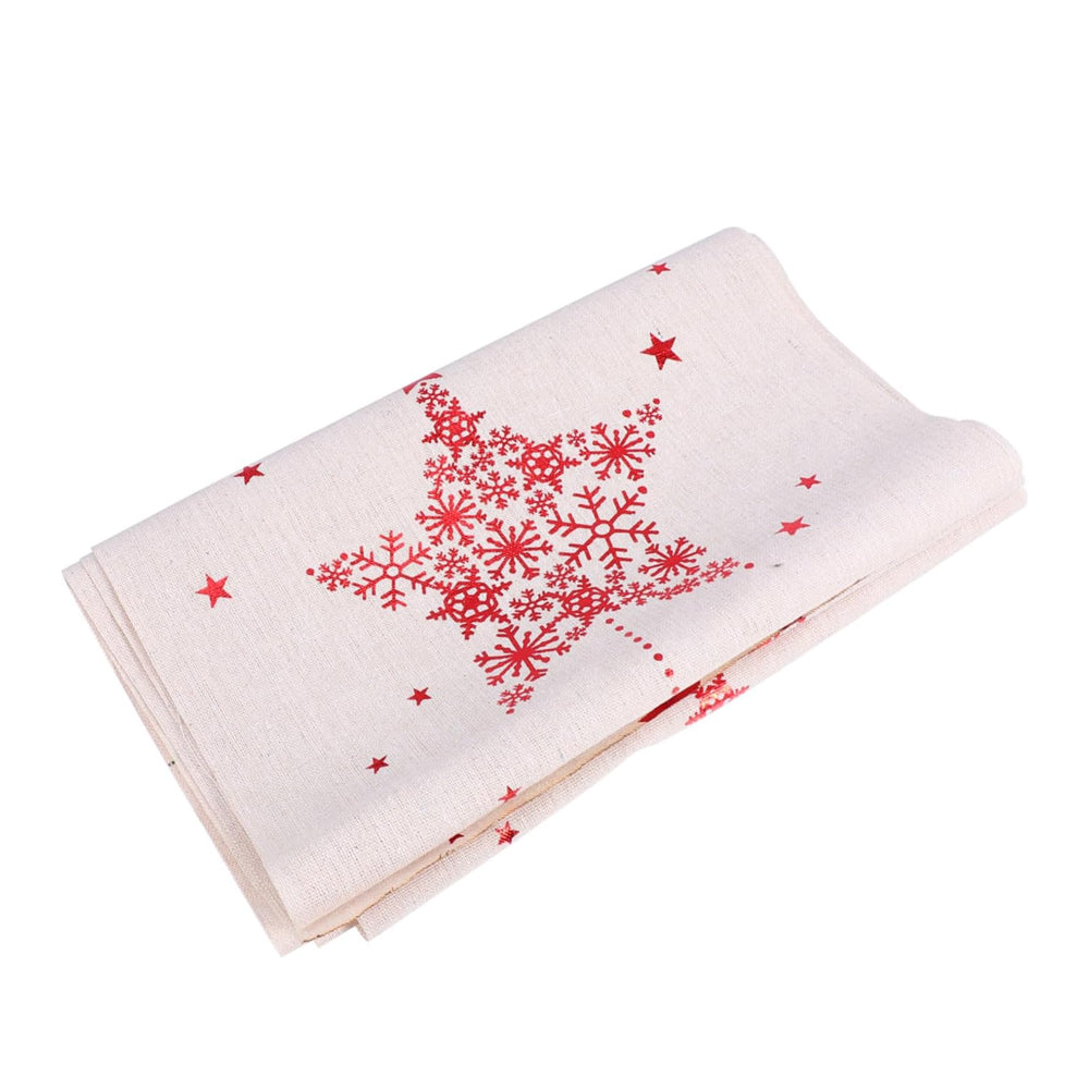 Christmas Table Runner Xmas Decor Cloth Cover Star